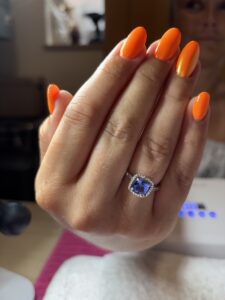 retouche en gel effet chrome